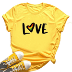 tee shirt LGBT amore jaune