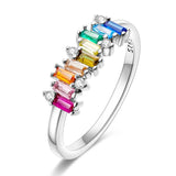 Bague LGBTQIA+ pierre Arc-en-Ciel en Argent 925