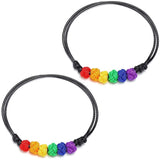 Bracelet LGBT noué et réglable arc en ciel
