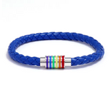Bracelet LGBT en cuir tressé