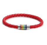 Bracelet LGBT en cuir tressé