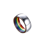 BAGUE ARGENTEE ARC-EN-CIEL INTÉRIEUR – FIERTÉ DISCRÈTE LGBTQIA+