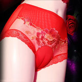 Culotte MTF rouge passion, dentelle et poche sculptante