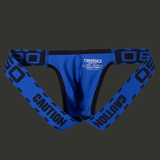 Jockstrap bleu marine à bandes élastiques larges, taille basse, lingerie masculine expressive
