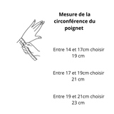tableau de dimensions pour le bracelet
