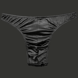 String pour homme satiné noir, taille basse, sous-vêtement masculin minimaliste issu de la lingerie gay