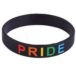 Bracelet Élastique LGBT Pride Noir Petite Écriture