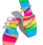   Chaussures LGBT sandalles a strass plates