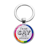 Porte clef LGBT "je ne suis pas gay mais ma copine l'est"