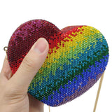 sacs shinny rainbow heart clutch LGBT