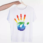T-shirt LGBT main arc en ciel