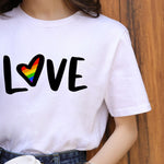 tee shirt LGBT amore blanc