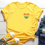 Tee-shirt LGBT Modern Heart jaune