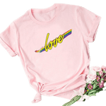 Tee-shirt LGBT Love line rose