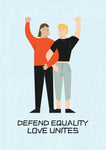 affiche LGBT "Défendre l'égalité, aimer l'unité"