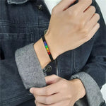 bracelet LGBT noir Range Rainbow