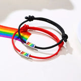 bracelet lgbt colorblock noir et rouge
