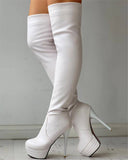 chaussures Cuissardes Trans Queer blanc