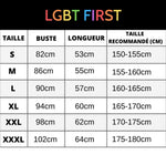 guide des tailles Tee-shirt LGBT collection coloré