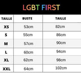 guide de taille t shirt LGBT amour universel