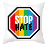 housse de coussin LGBT stop a la haine