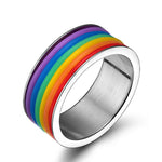 Bague arc-en-ciel multicolore LGBT