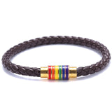 Bracelet arc-en-ciel LGBT en cuir