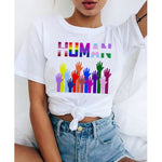 T shirt main LGBT arc-en-ciel