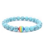 Bracelet bleu clair arc-en-ciel multicolore LGBT