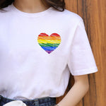 Tee-shirt LGBT Modern Heart blanc 